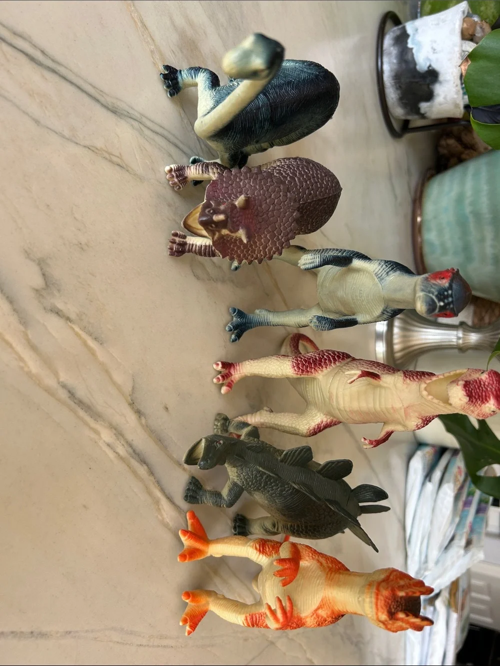 Lot of 6 Dinosaur‎ Figures Toys T-Rex Triceratops Stegosaurus Kids Play Set New